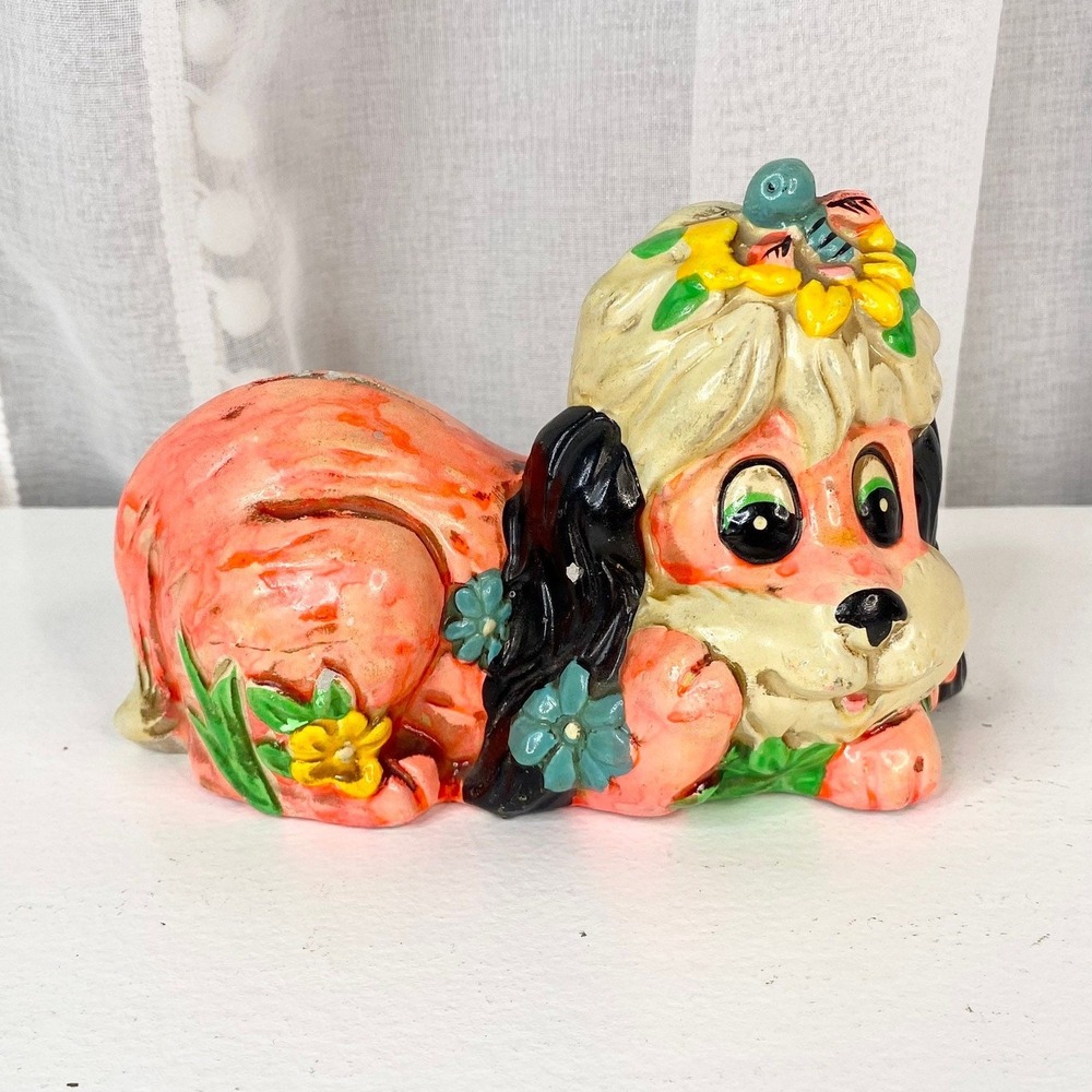 Vintage 1967 Holiday Fair Chalkware Dog Coin Bank - Picture 3 of 10